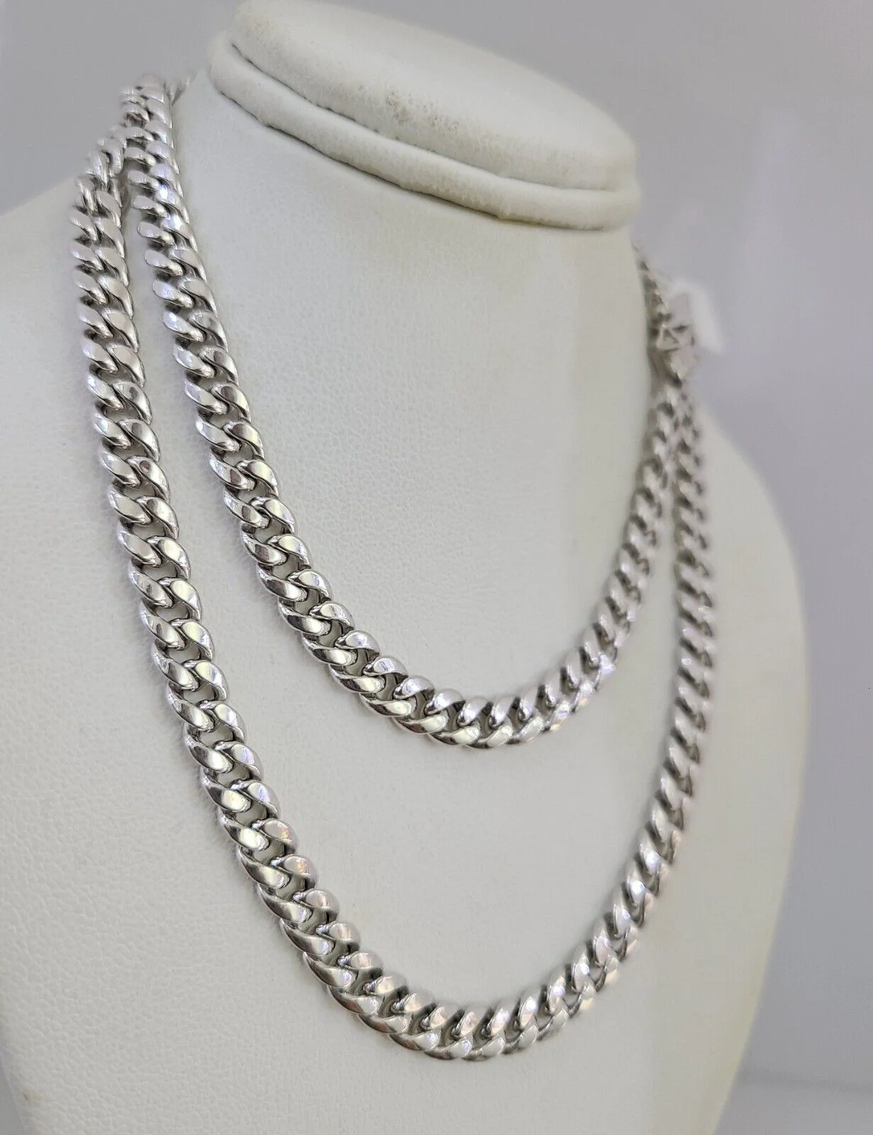 Real 10k Miami Cuban Chain White Gold 5mm 24" Necklace Men Women Real Genuine - Image 5
