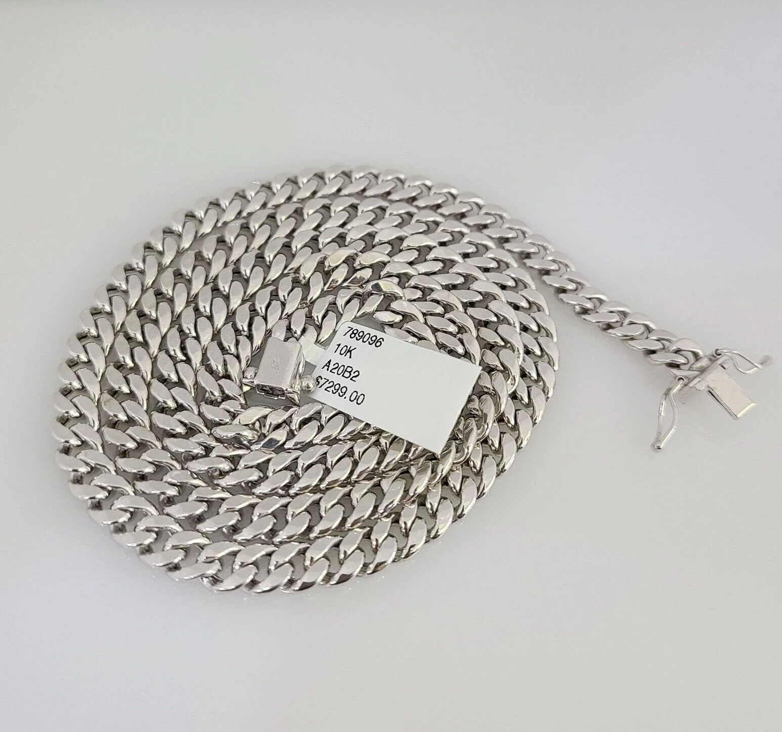 Real 10k Miami Cuban Chain White Gold 5mm 24" Necklace Men Women Real Genuine - Image 6