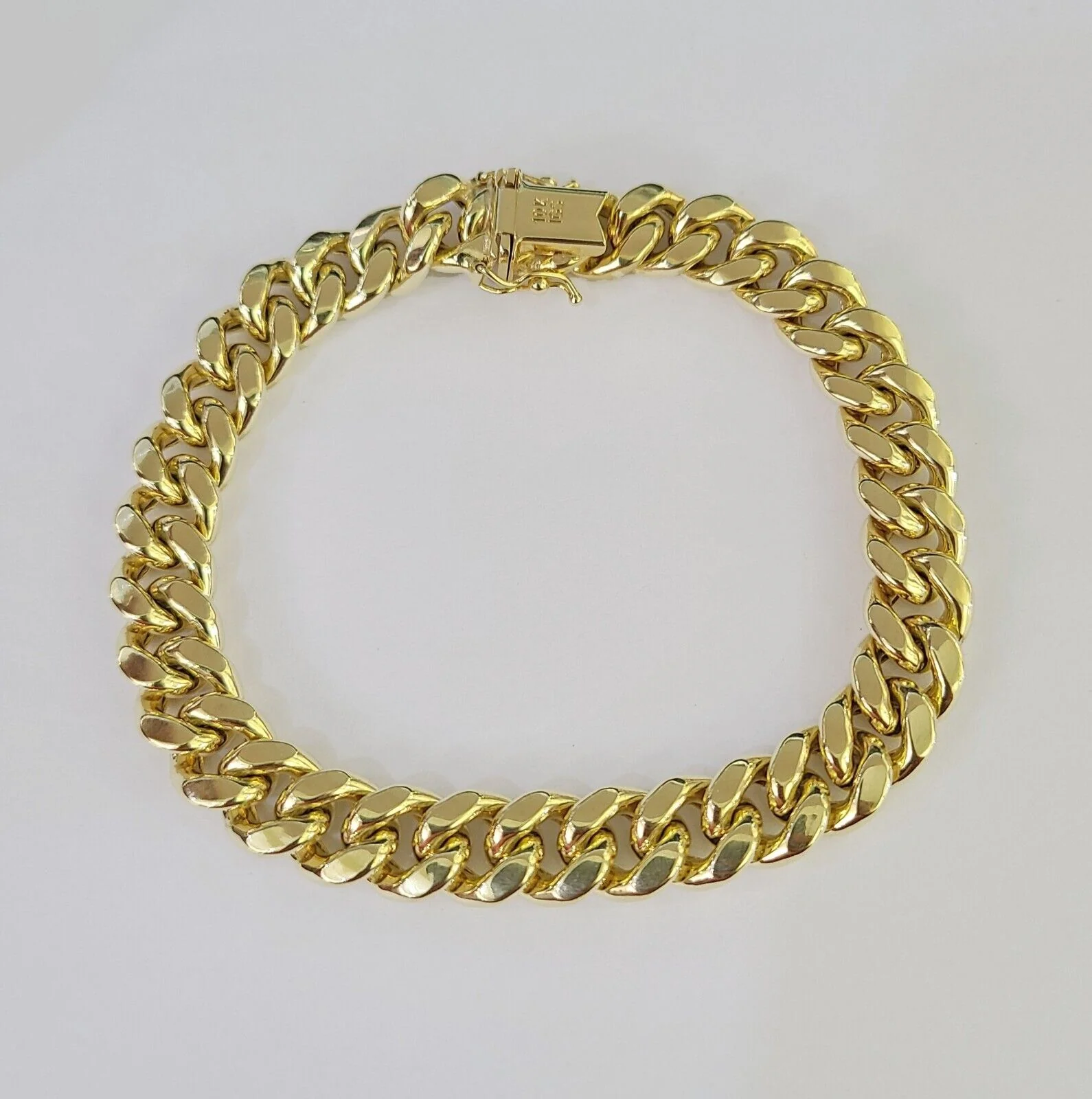 Real 10k Miami Cuban Link Bracelet Gold 10mm 8" Box Lock 10kt Yellow Gold - Image 3