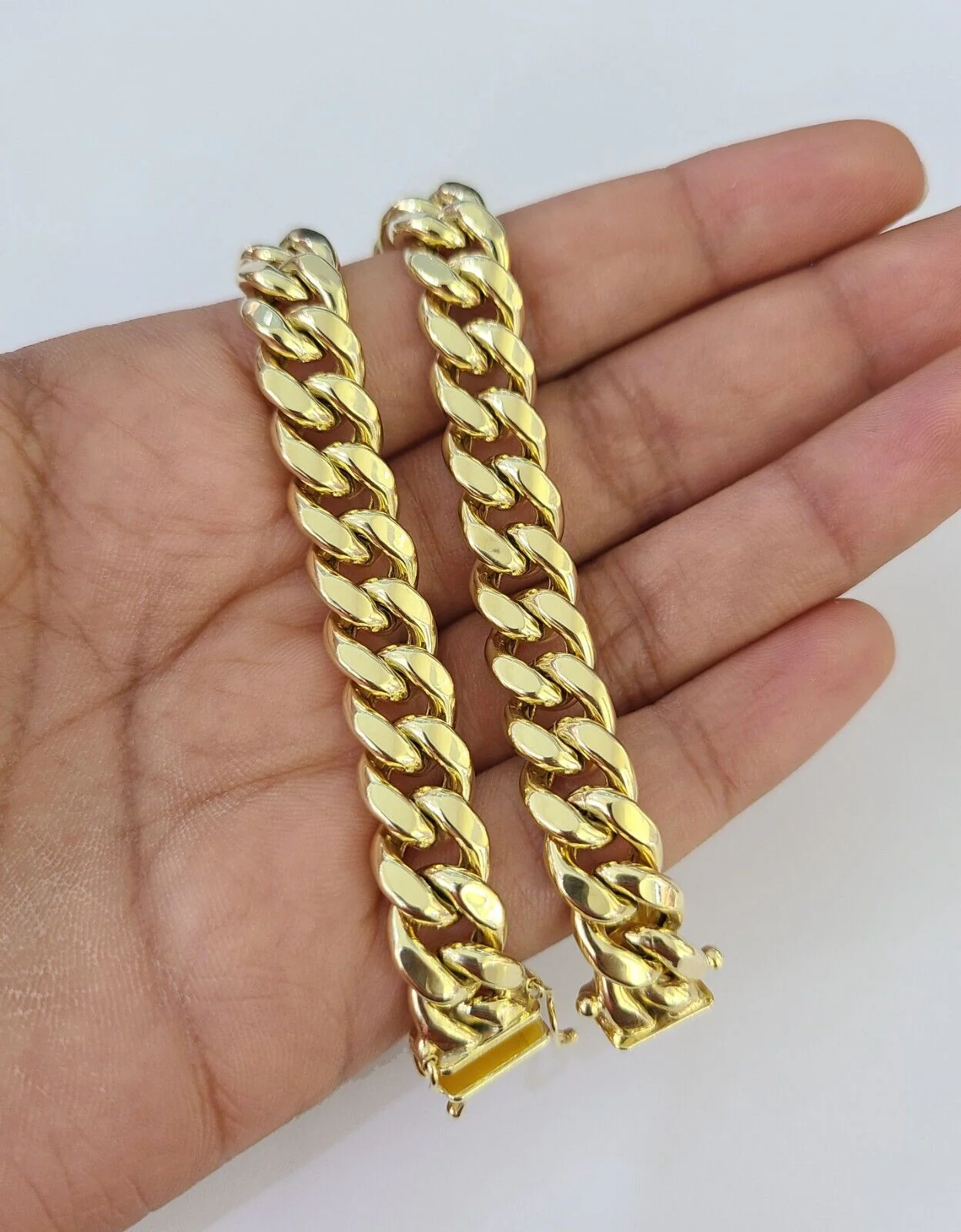 Real 10k Miami Cuban Link Bracelet Gold 10mm 8" Box Lock 10kt Yellow Gold - Image 4