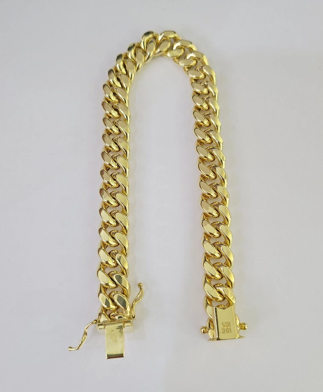 Real 10k Miami Cuban Link Bracelet Gold 10mm 8" Box Lock 10kt Yellow Gold - Image 6