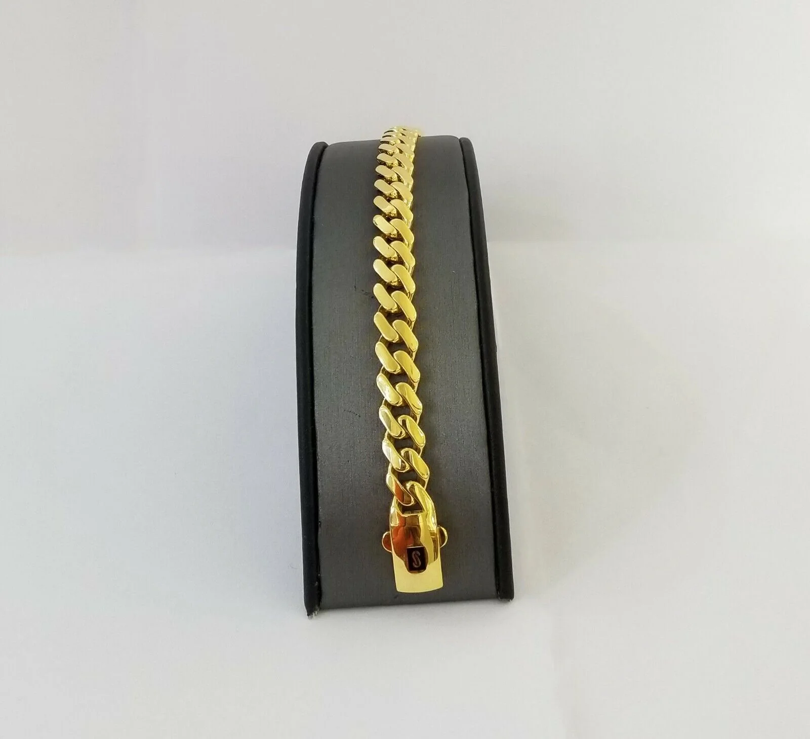 Real 10k Miami Cuban Link Monaco Chain 9mm Box Clasp 8" bracelet - Image 6