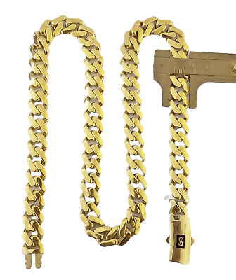 Real 10K Miami Cuban Link Monaco Chain Box Clasp 11mm Gold Necklace 10Kt 22" - Image 7