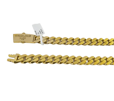 Real 10K Miami Cuban Link Monaco Chain Box Clasp 11mm Gold Necklace 10Kt 22" - Image 9