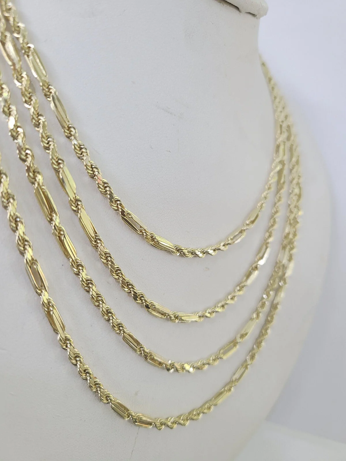 Real 10k Milano Rope Chain Necklace Yellow Gold 3mm 18" 20" 22" 24" Genuine - Image 2