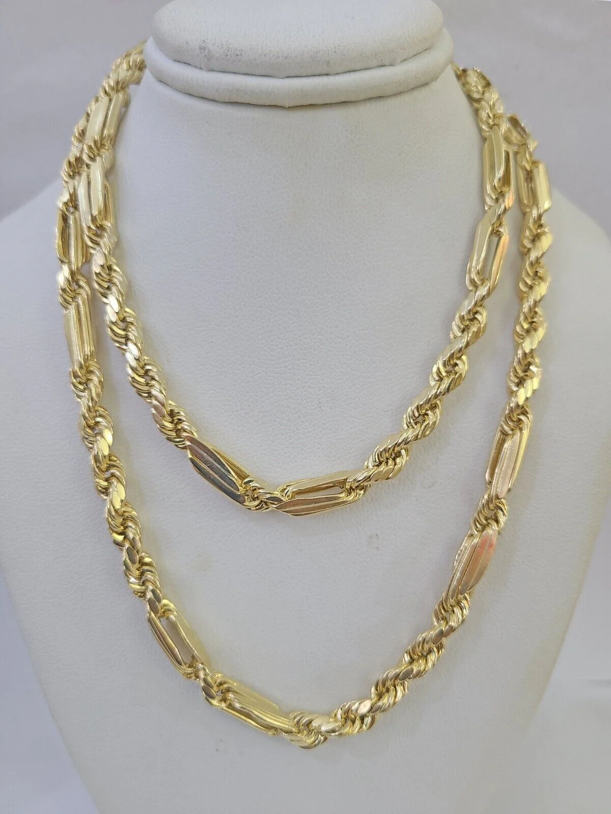 Real 10k Milano Rope Chain Necklace Yellow Gold 5mm 22" with no days off charm