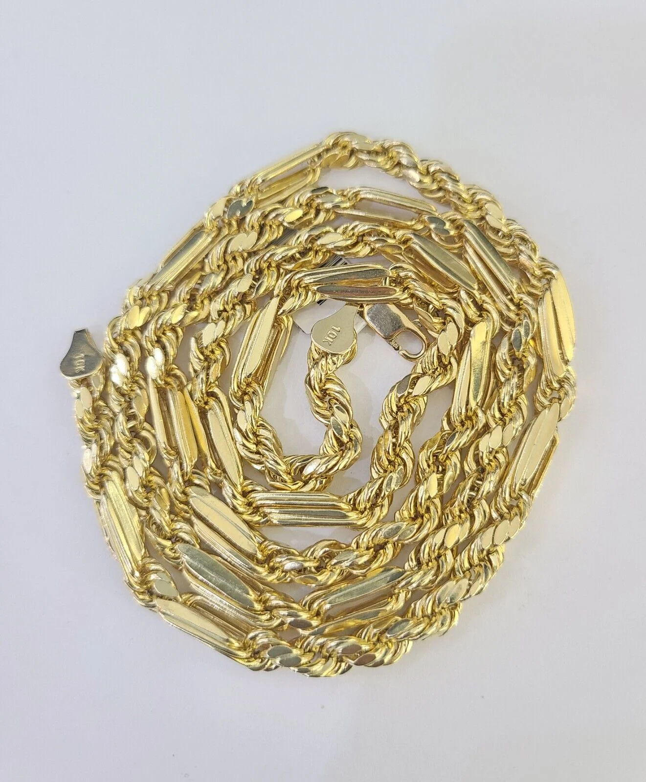 Real 10k Milano Rope Chain Necklace Yellow Gold 5mm 22" with no days off charm - Image 3
