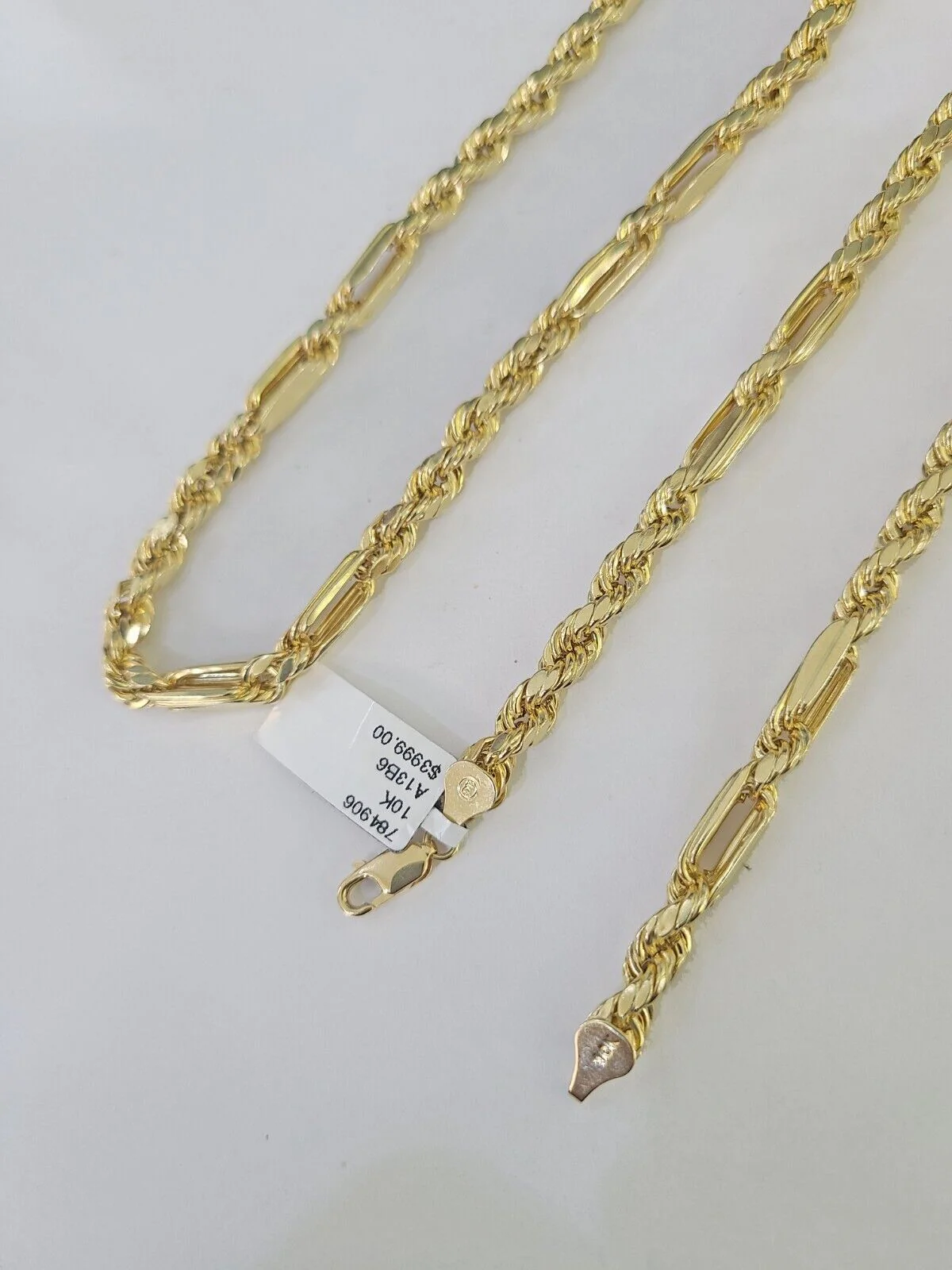 Real 10k Milano Rope Chain Necklace Yellow Gold 5mm 22" with no days off charm - Image 4