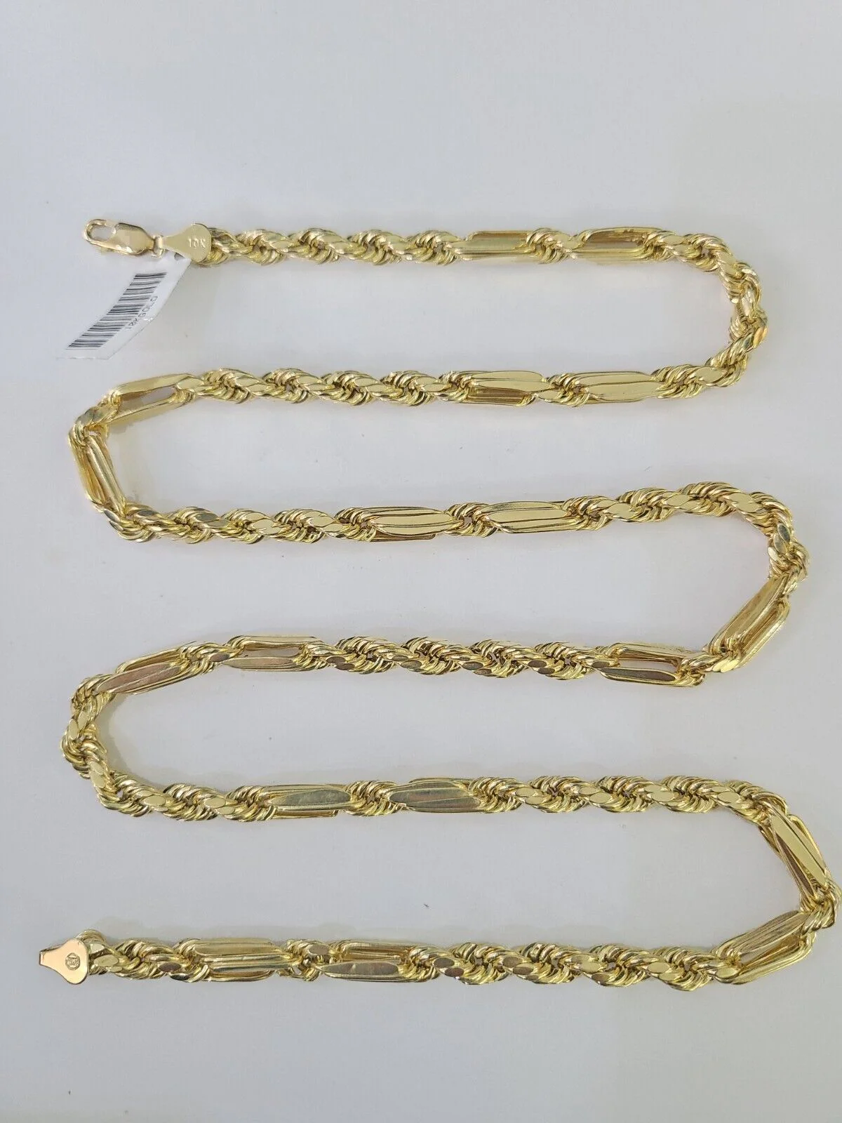 Real 10k Milano Rope Chain Necklace Yellow Gold 5mm 22" with no days off charm - Image 5