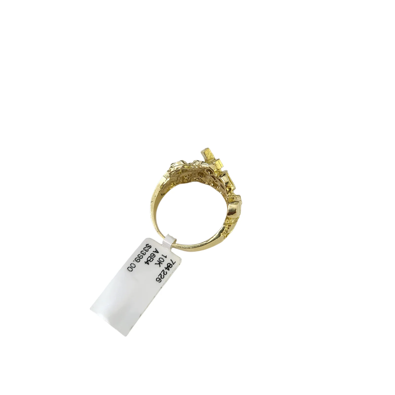 Real 10k Nugget Cross Ring Yellow Gold Men 10Kt Genuine Ring Sizes 6,7,8,9,10,11 & 12 - Image 7