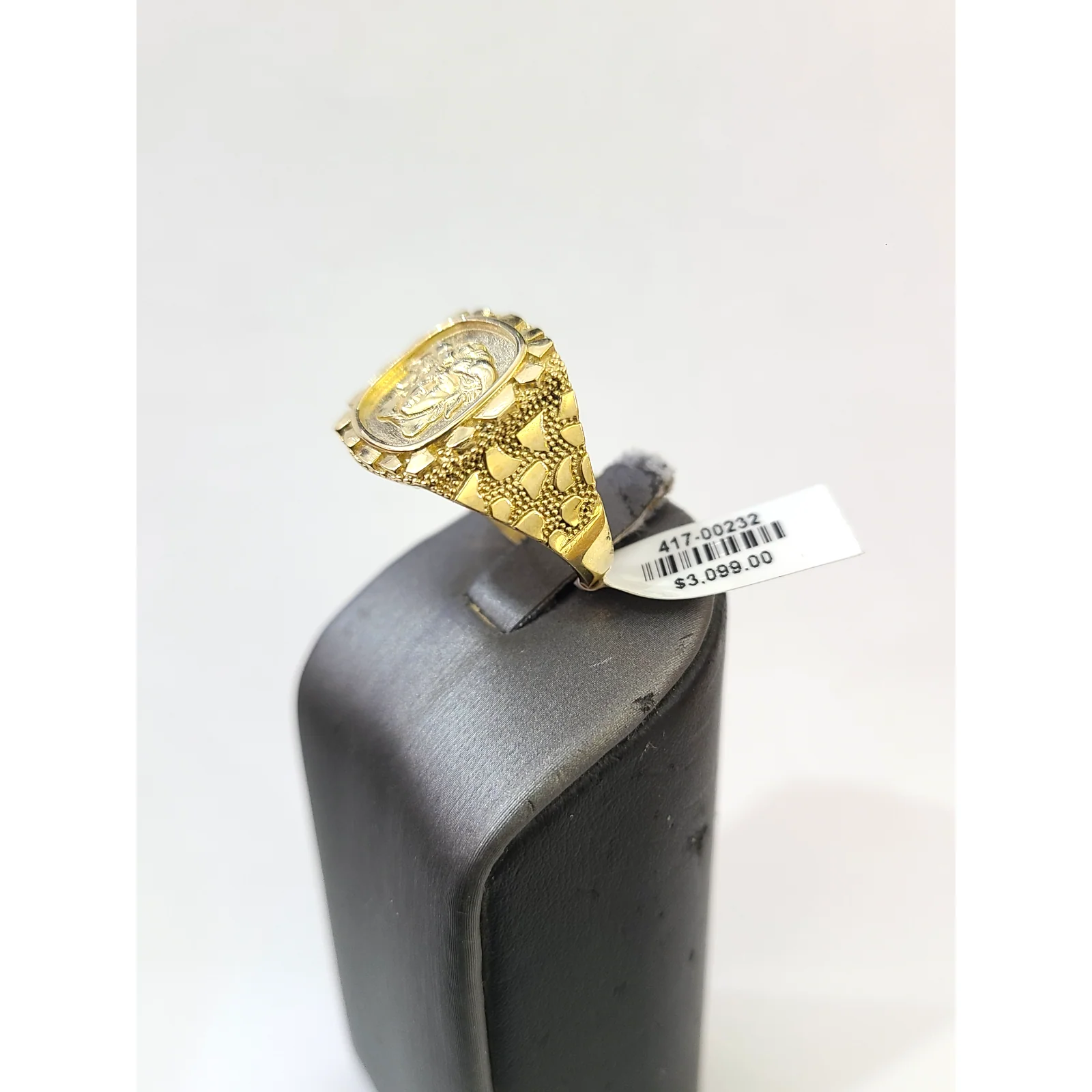 Real 10k Nugget Head Ring Yellow Gold Men 10Kt Genuine - Image 5