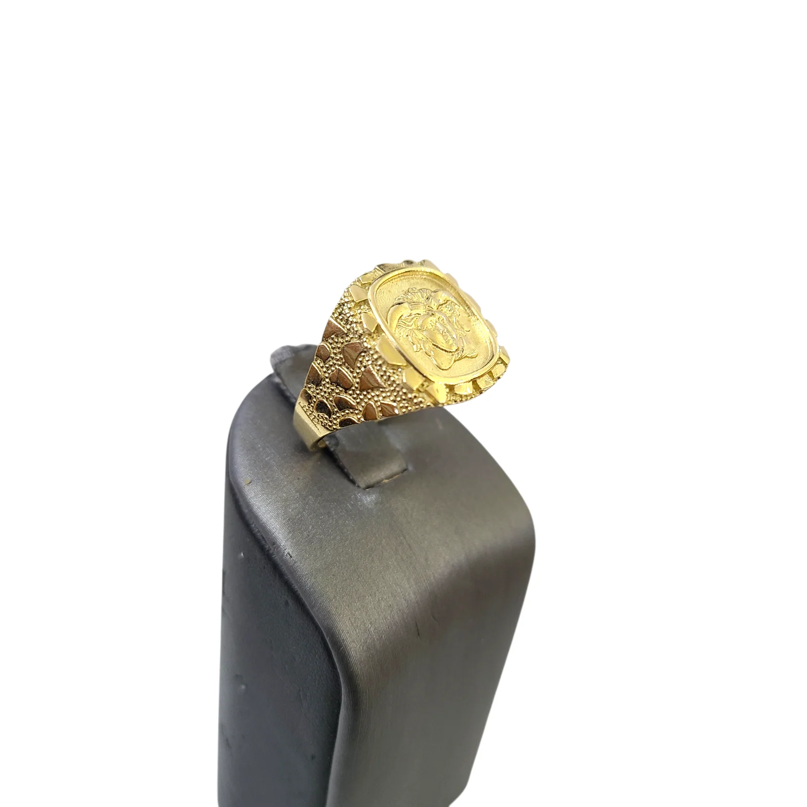 Real 10k Nugget Head Ring Yellow Gold Men 10Kt Genuine - Image 6