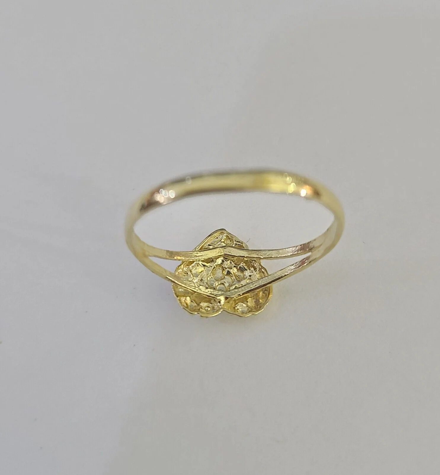 Real 10k Nugget Heart Ring Band Wedding Engagement Women Yellow Gold Ring Sizes 6,7,8,9,10,11 & 12 - Image 2