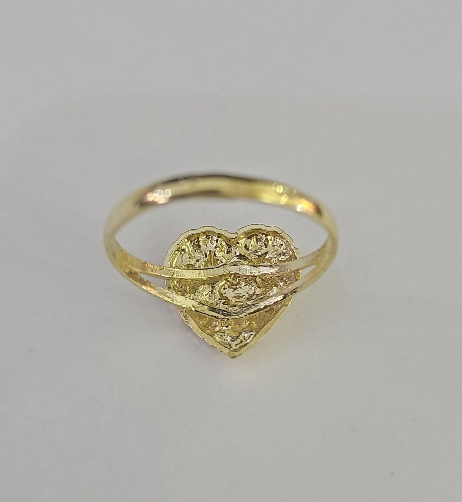 Real 10k Nugget Heart Ring Band Wedding Engagement Women Yellow Gold Ring Sizes 6,7,8,9,10,11 & 12 - Image 4