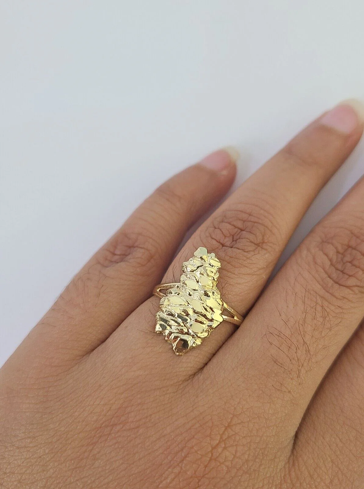Real 10k Nugget Ring Yellow Gold Casual Ring 10kt Genuine All Sizes - Image 5