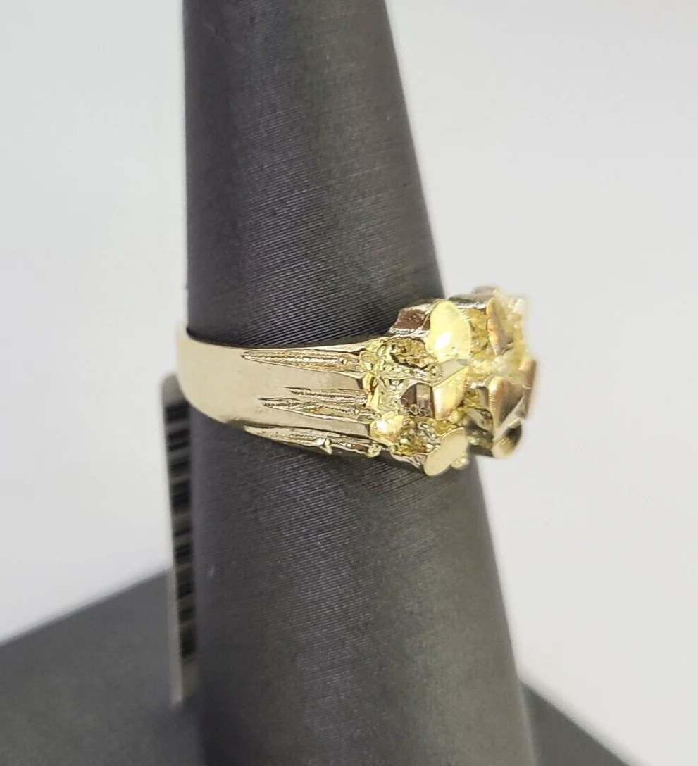 Real 10k Nugget Ring Yellow Gold Casual Ring 10kt Genuine All Sizes - Image 6
