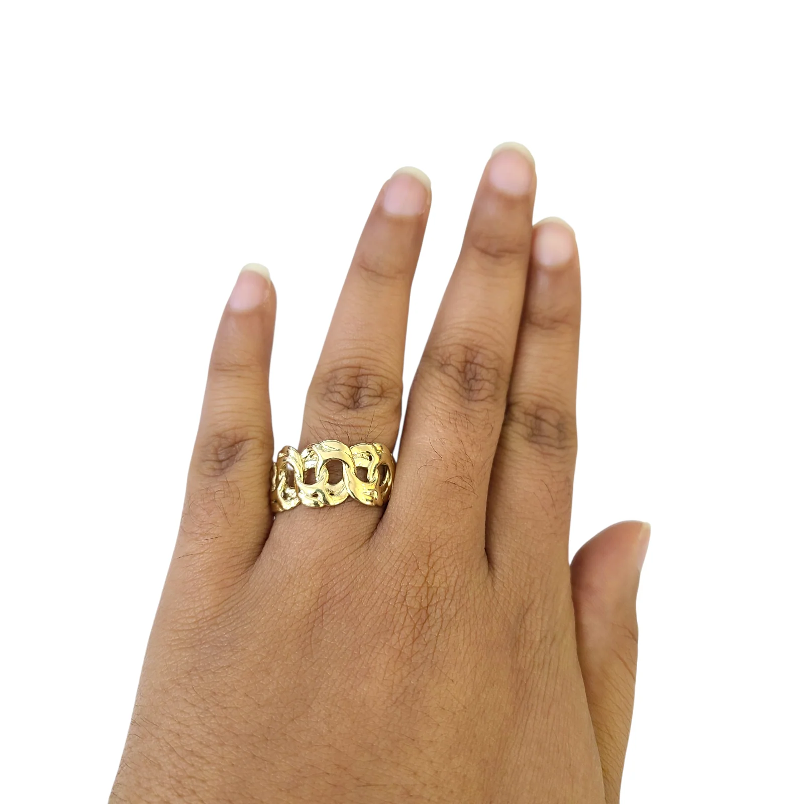 Real 10k Nugget Ring Yellow Gold Women 10Kt Genuine - Image 3