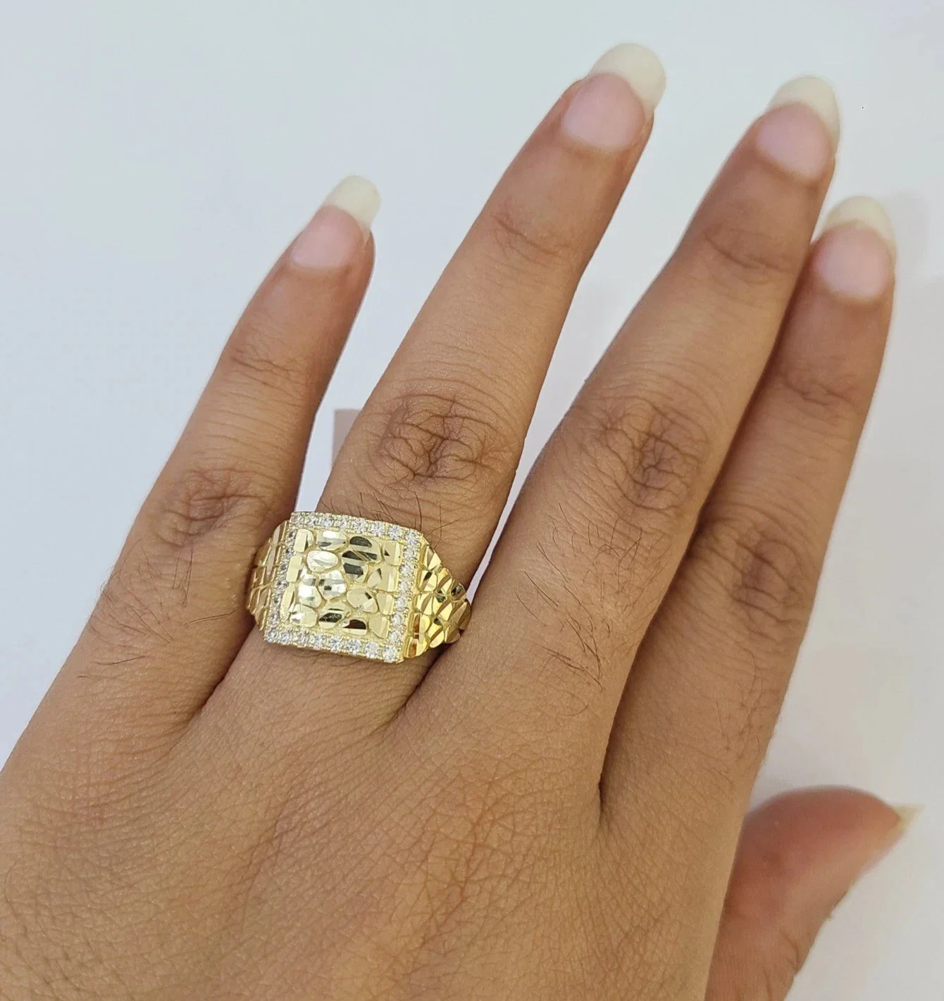 Real 10k Nugget Ring Yellow Gold Women Men Genuine 10Kt - Image 6