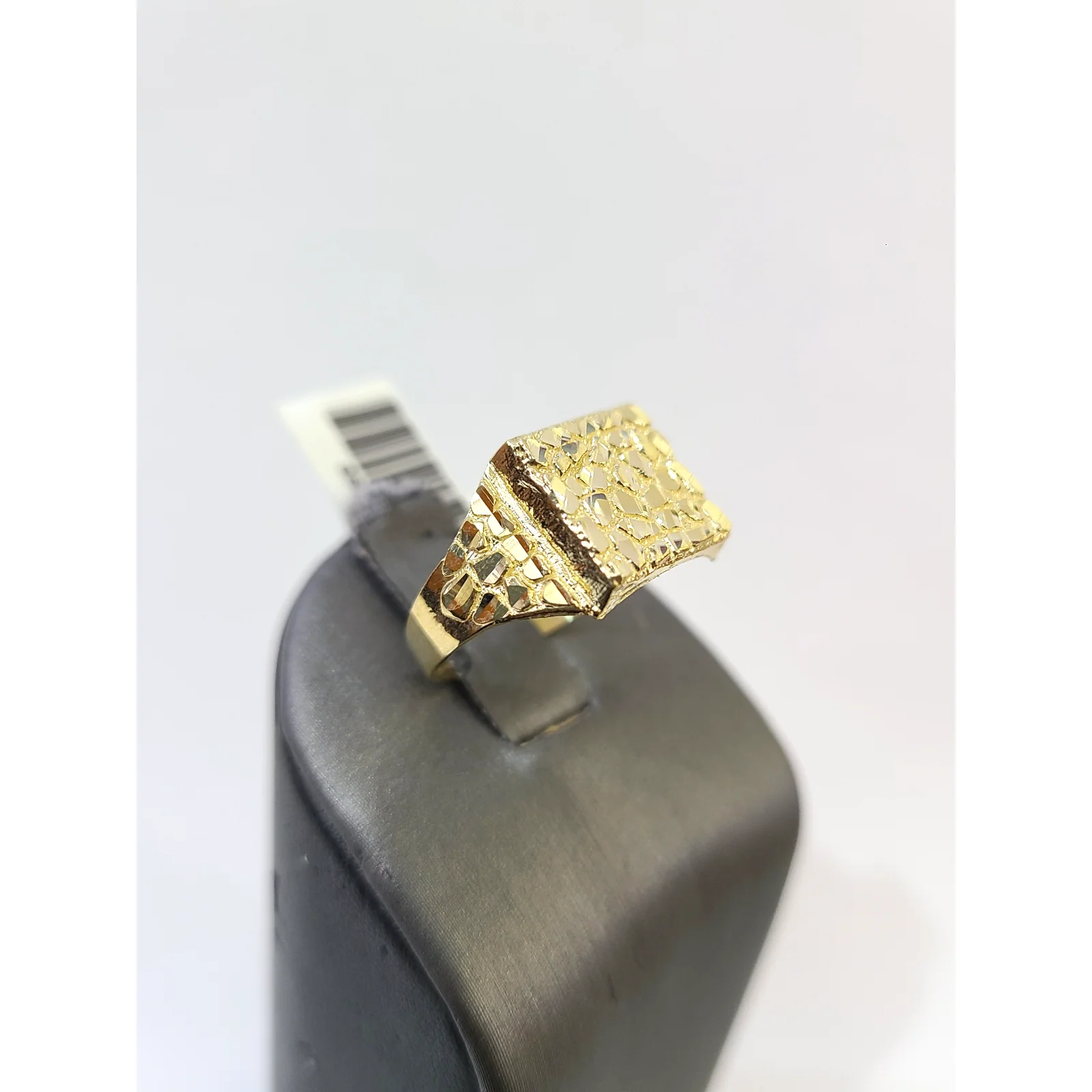 Real 10k Nugget Square Ring Yellow Gold Men 10Kt Genuine - Image 4