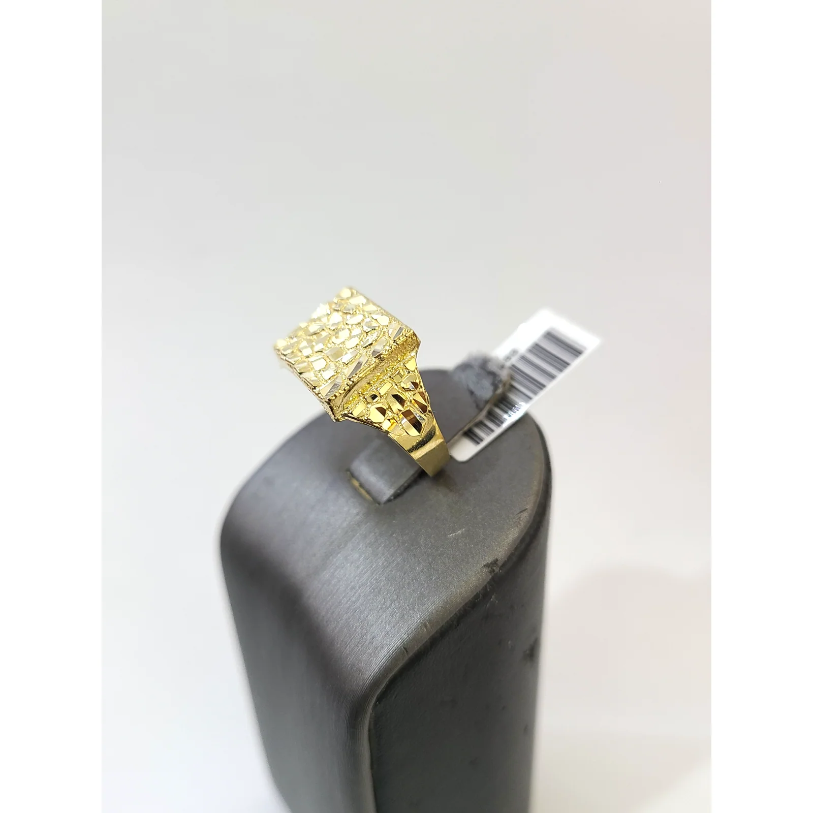 Real 10k Nugget Square Ring Yellow Gold Men 10Kt Genuine - Image 5