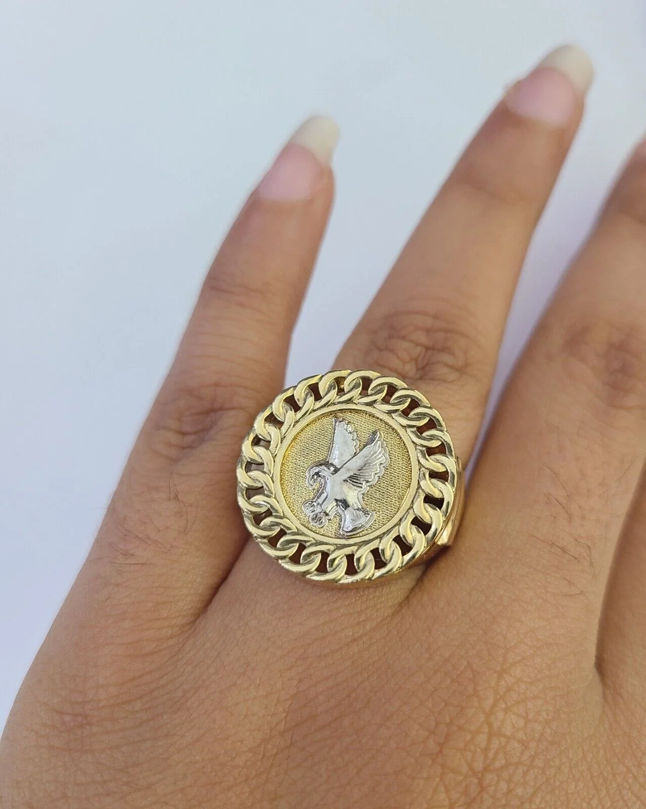 Real 10k Ring Eagle Fancy Design Yellow Gold Men Casual 10kt All Sizes - Image 5