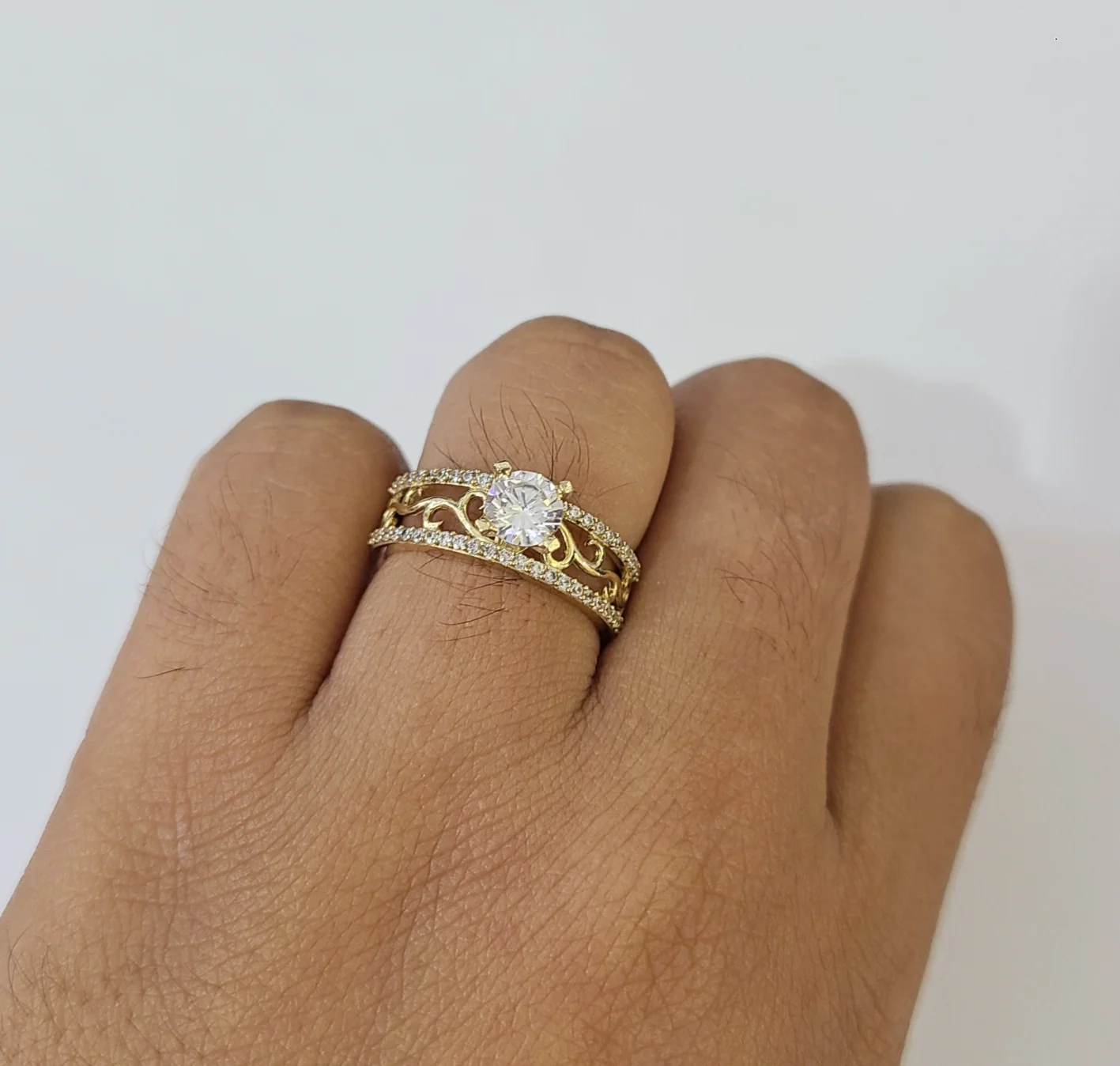 Real 10k Ring Engagement Yellow Gold Men Women Genuine Ring Sizes 6,7,8,9,10,11 & 12 - Image 8