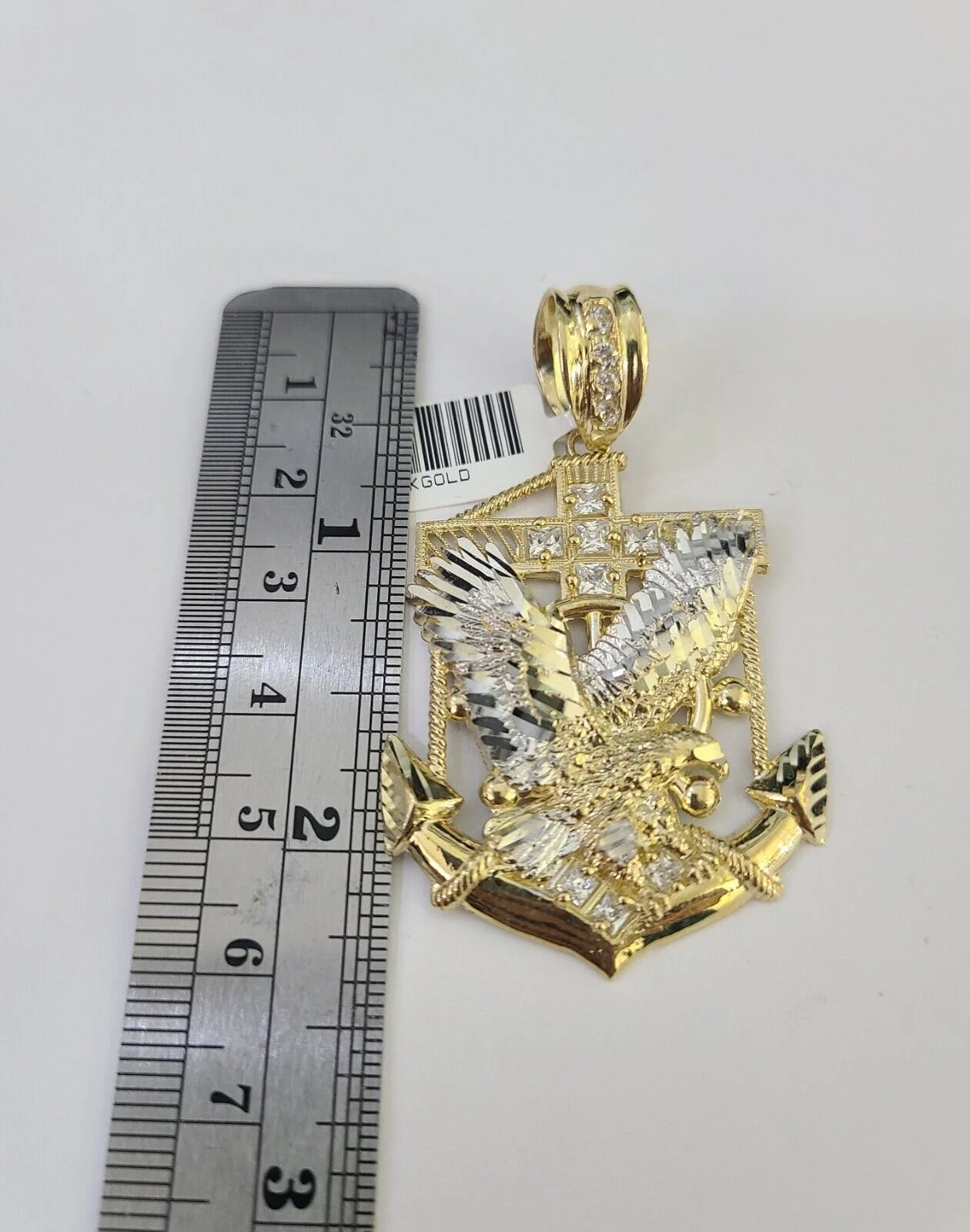 Real 10k Rope Chain Eagle Anchor Charm Set 7mm 20"-28" Inch Necklace Yellow Gold - Image 4