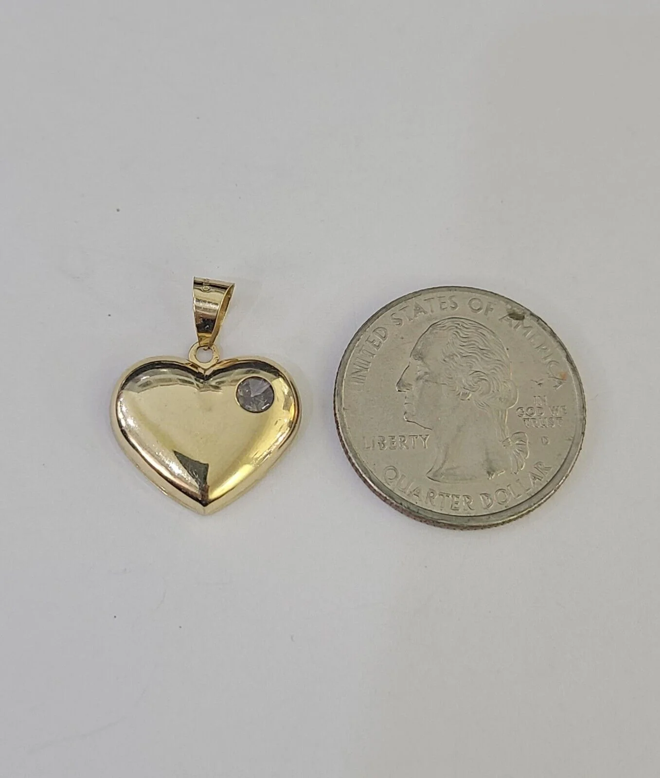 Real 10k Rope Chain Heart Charm Pendant SET Necklace 3mm 18"-24" Ladies - Image 2