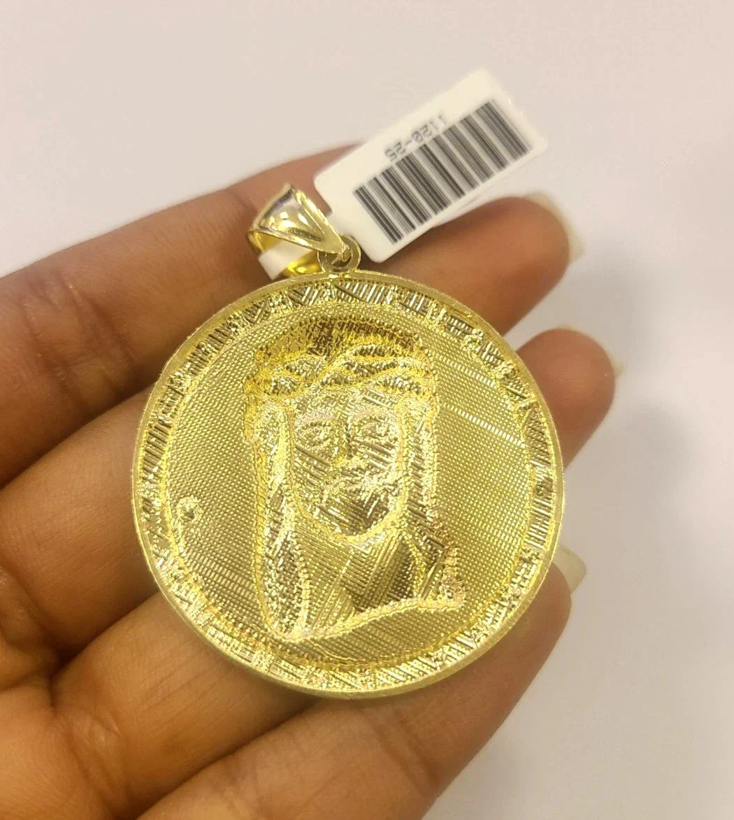 Real 10k Rope Chain Jesus Christ Charm Necklace Pendant Set 6mm 20"-28" Gold - Image 7