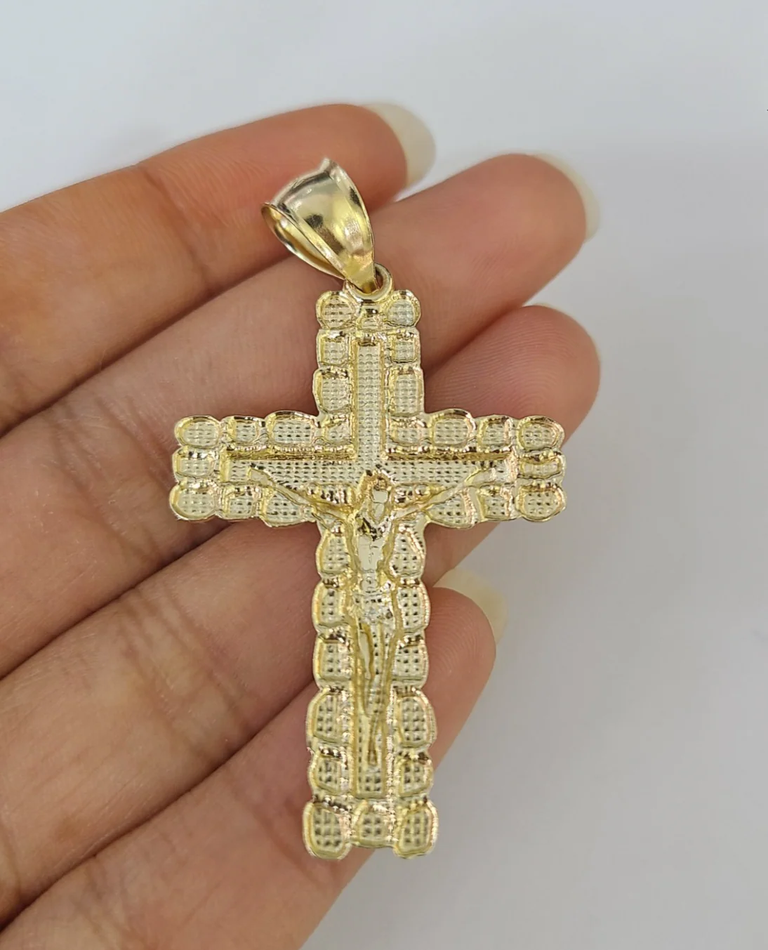 Real 10k Rope Chain Jesus Cross Charm Necklace Pendant Set 4mm 18"-28" Gold - Image 7