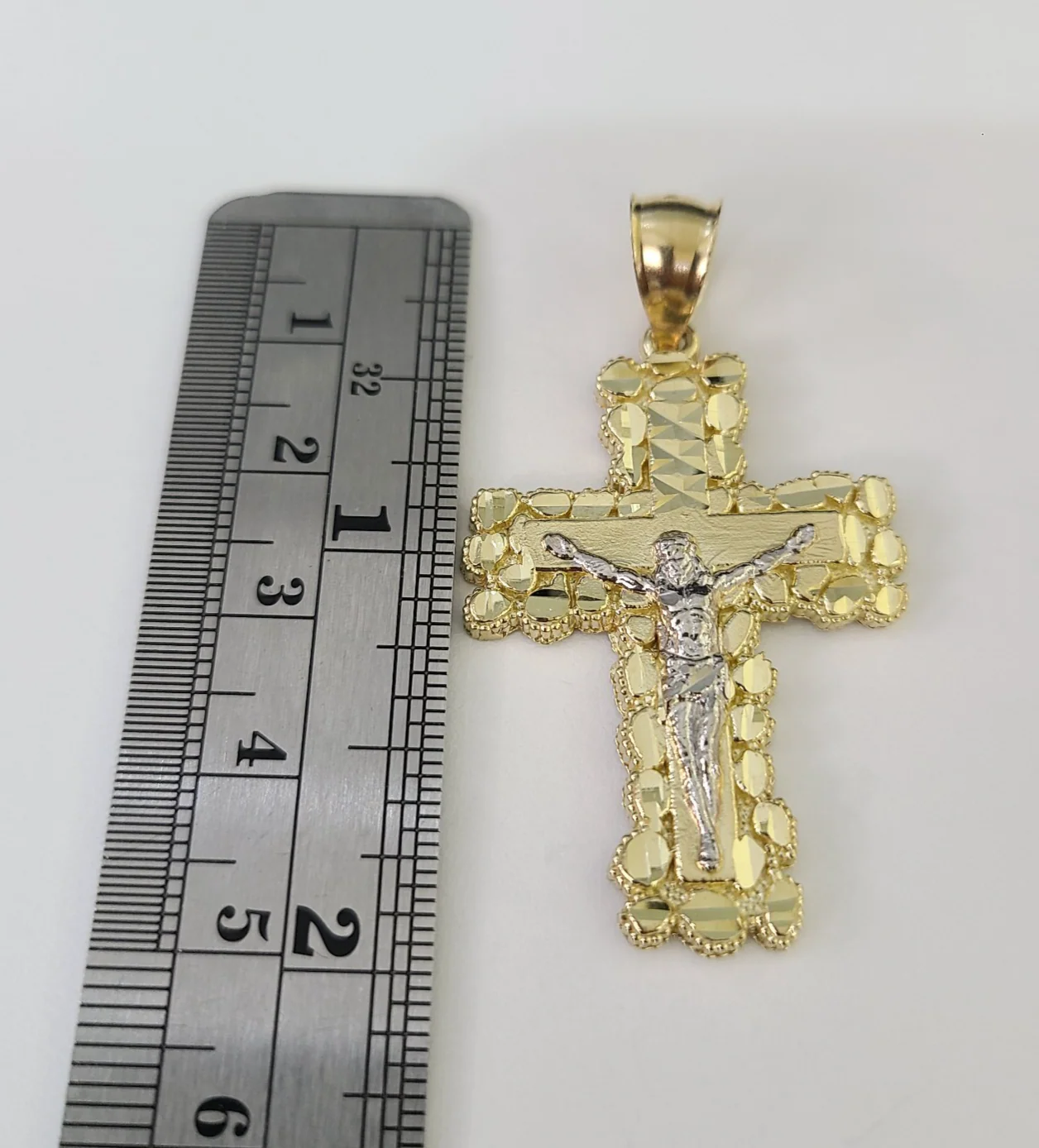 Real 10k Rope Chain Jesus Cross Charm Necklace Pendant Set 4mm 18"-28" Gold - Image 2