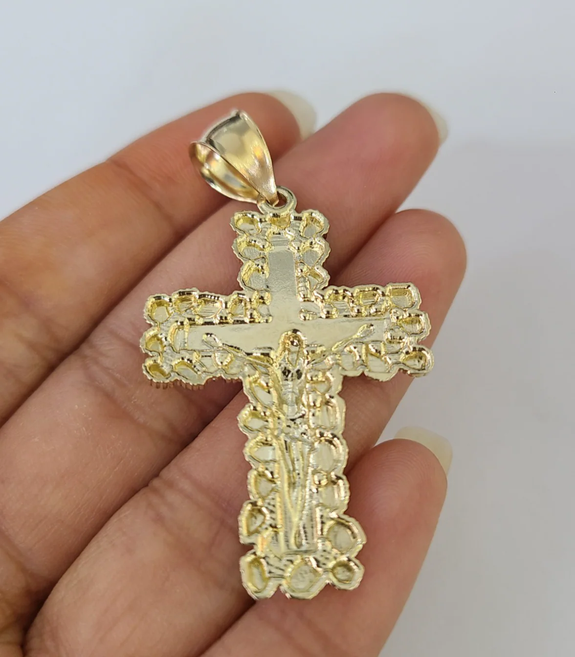 Real 10k Rope Chain Jesus Cross Charm Necklace Pendant Set 4mm 18"-28" Gold - Image 7
