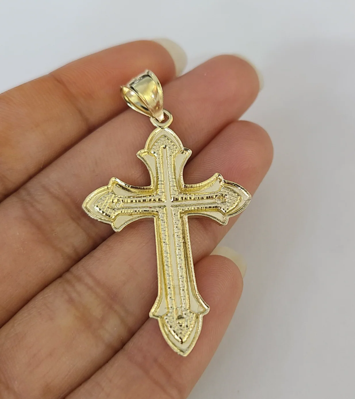 Real 10k Rope Chain Jesus Cross Charm Necklace Pendant Set 4mm 18"-28" Gold - Image 7