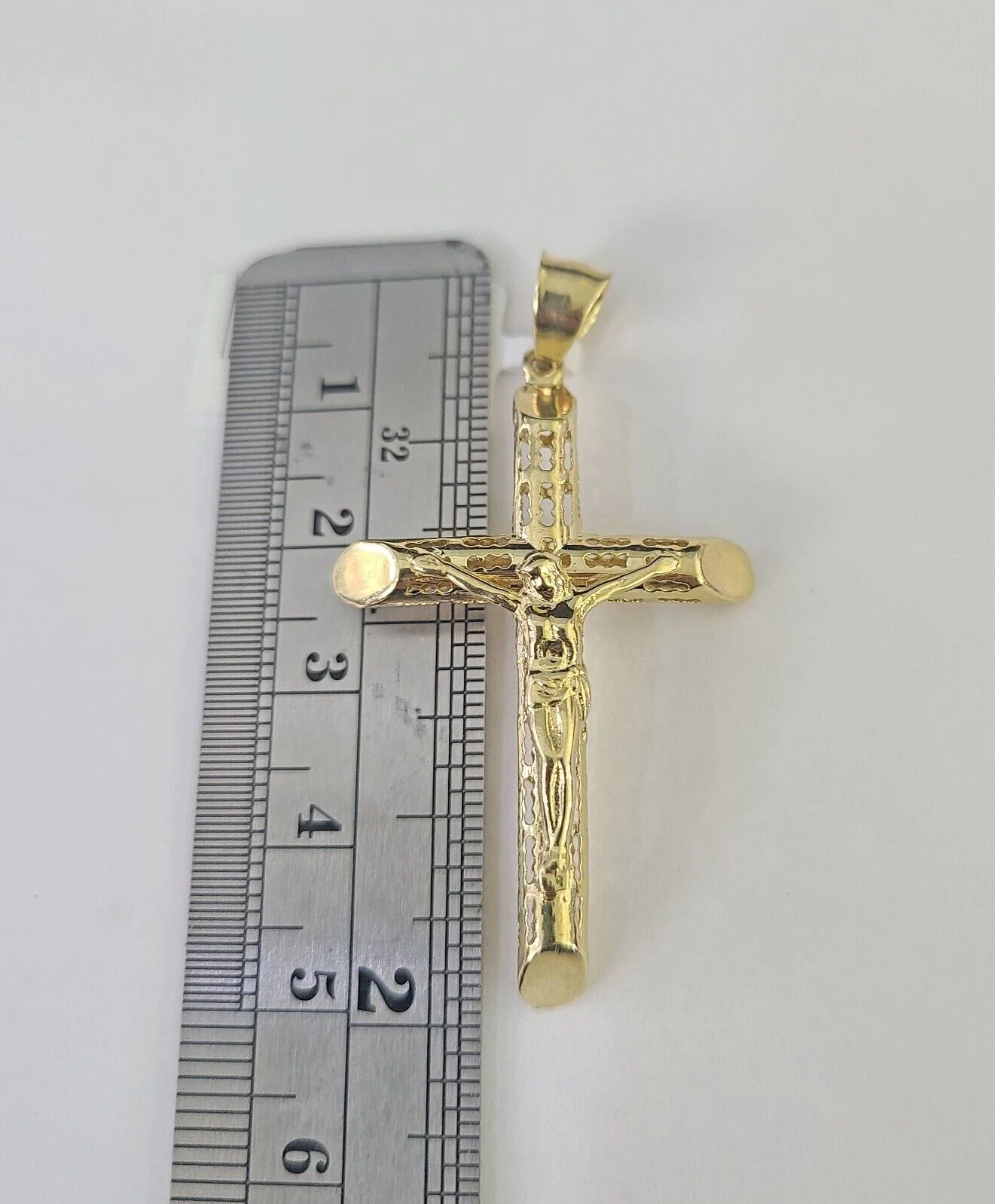 Real 10k Rope Chain Jesus Cross Charm Necklace Pendant Set 5mm 20"-30" Inch Gold - Image 3