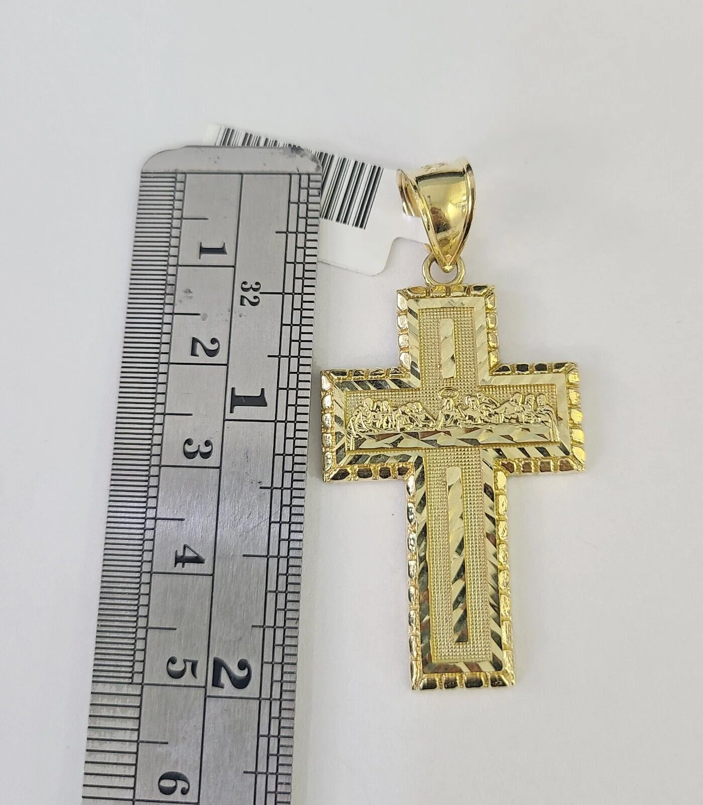 Real 10k Rope Chain Jesus Cross Charm Necklace Pendant Set 5mm 20"-30" Inch Gold - Image 2