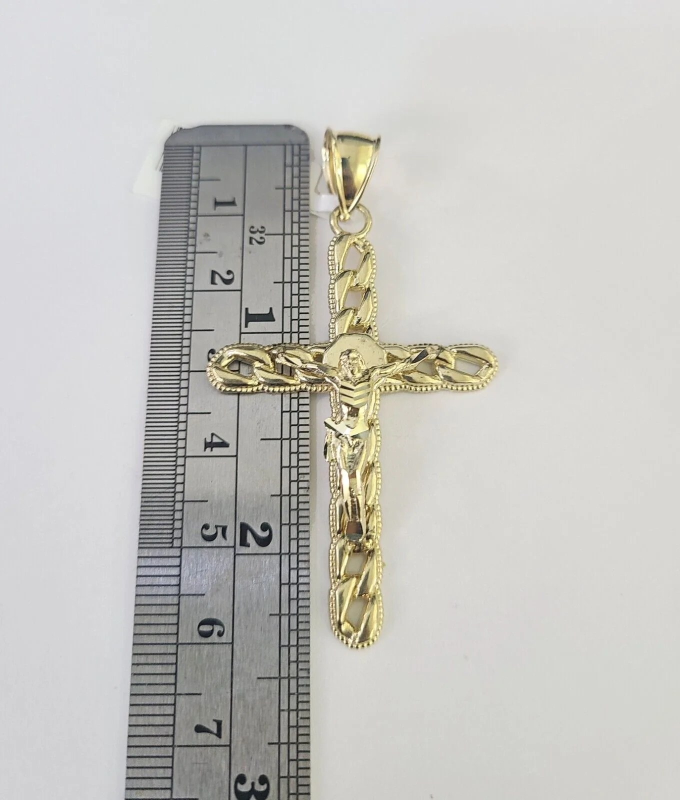 Real 10k Rope Chain Jesus Cross Charm Necklace Pendant Set 5mm 20"-30" Inch Gold - Image 4