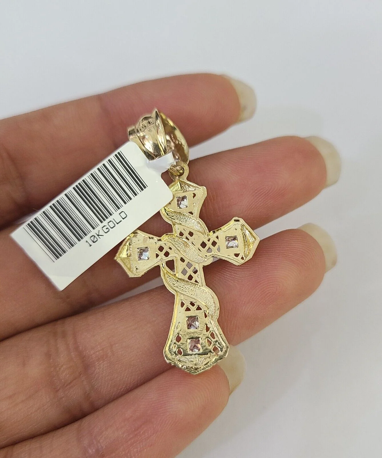 Real 10k Rope Chain Jesus Cross Charm Necklace Pendant Set 5mm 20"-30" Inch Gold - Image 7
