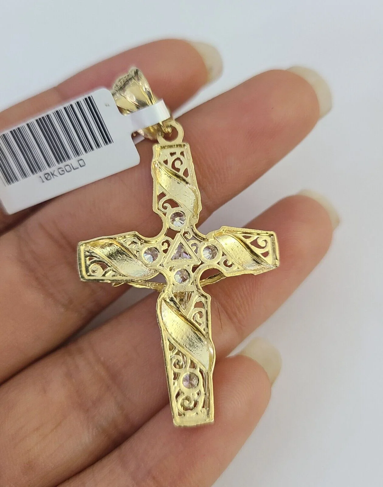 Real 10k Rope Chain Jesus Cross Charm Necklace Pendant Set 5mm 20"-30" Inch Gold - Image 7