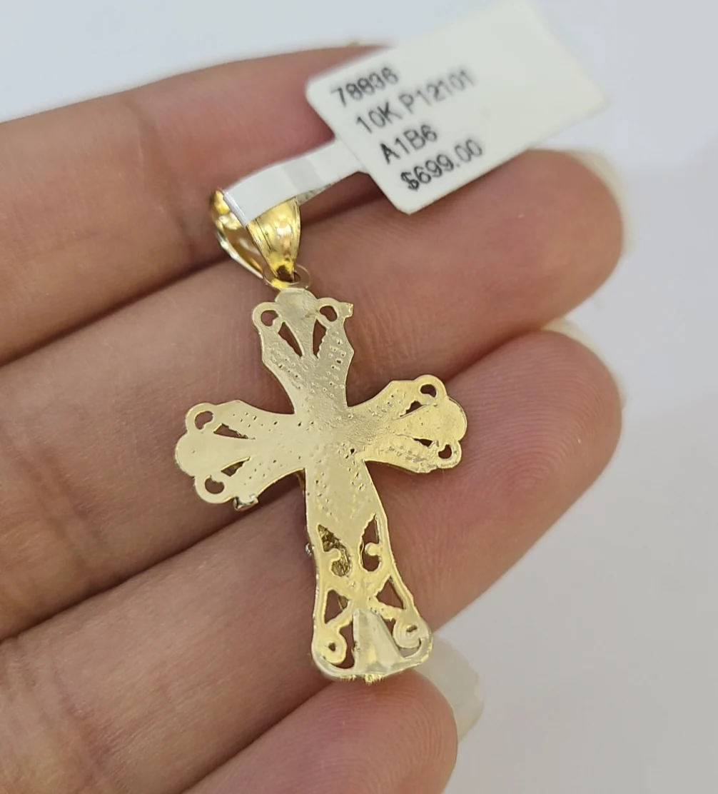 Real 10k Rope Chain Jesus Cross Charm Necklace SET 4mm 18"-28" Pendant - Image 7