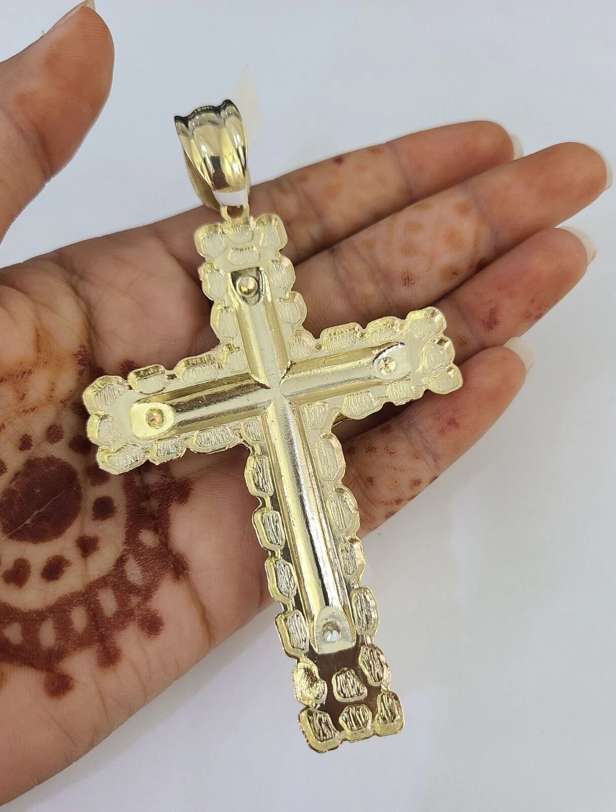 Real 10k Rope Chain Jesus Cross Charm Set 12mm 20"-30" Inch Necklace Yellow Gold - Image 7
