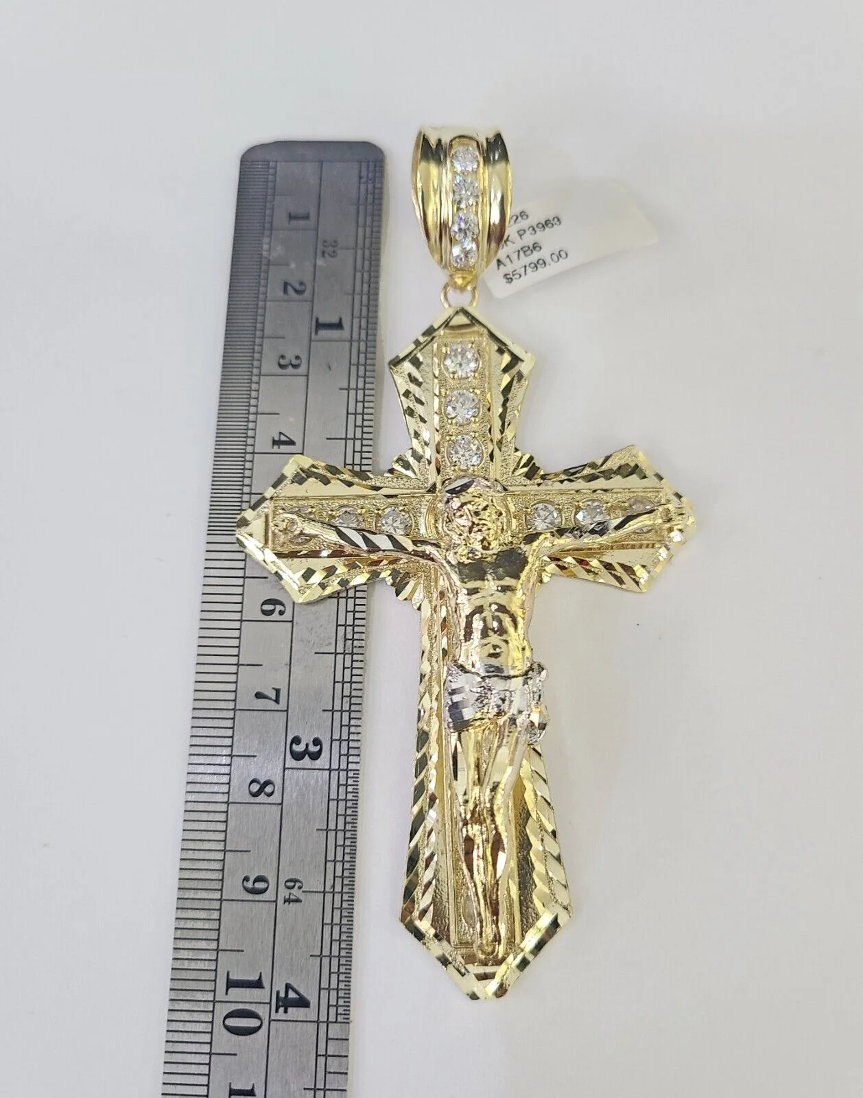 Real 10k Rope Chain Jesus Cross Charm Set 12mm 20"-30" Inch Necklace Yellow Gold - Image 3