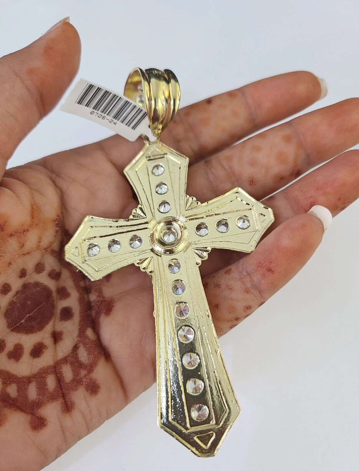 Real 10k Rope Chain Jesus Cross Charm Set 12mm 20"-30" Inch Necklace Yellow Gold - Image 7