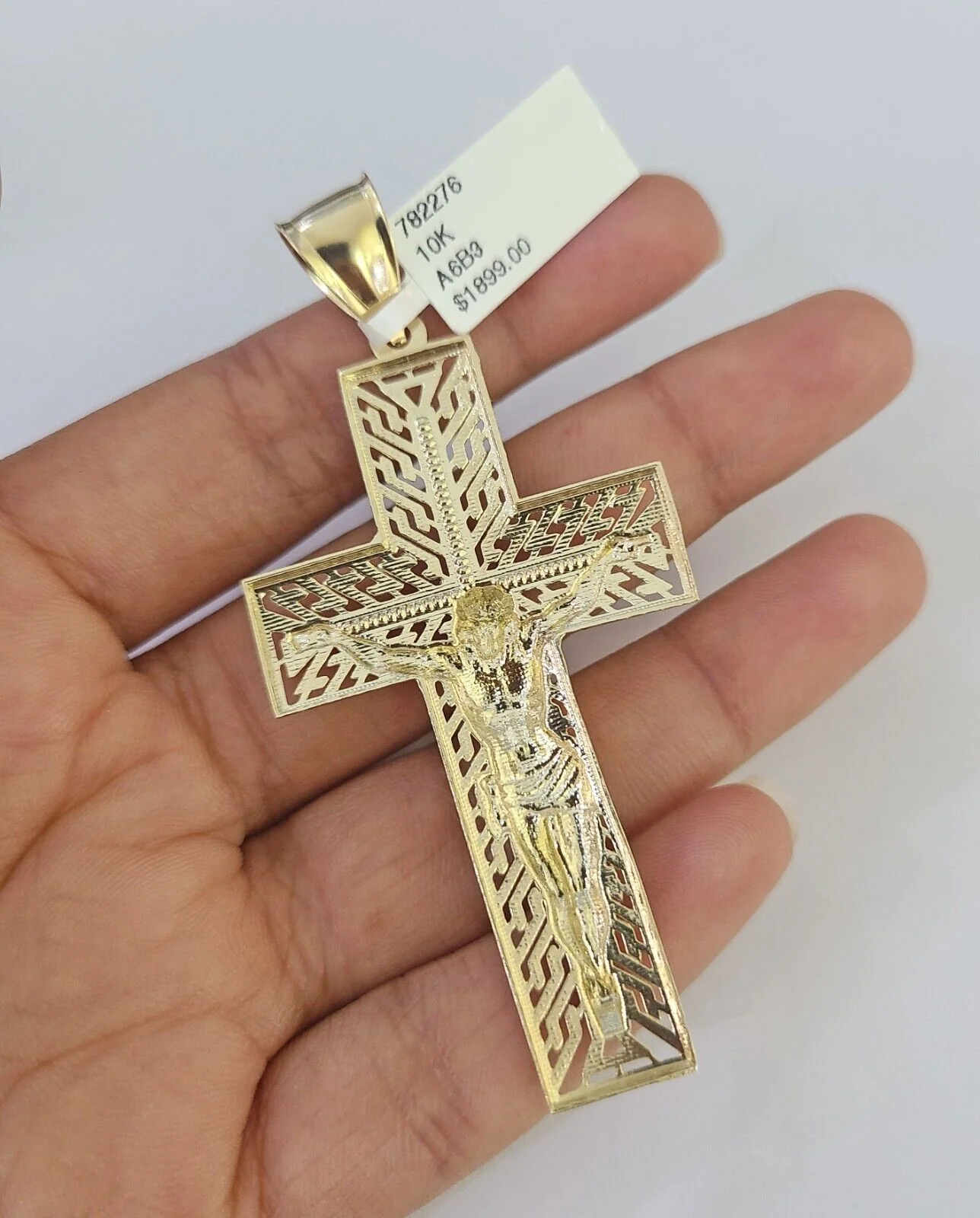 Real 10k Rope Chain Jesus Cross Charm Set 7mm 20"-28" Inch Necklace Yellow Gold - Image 7