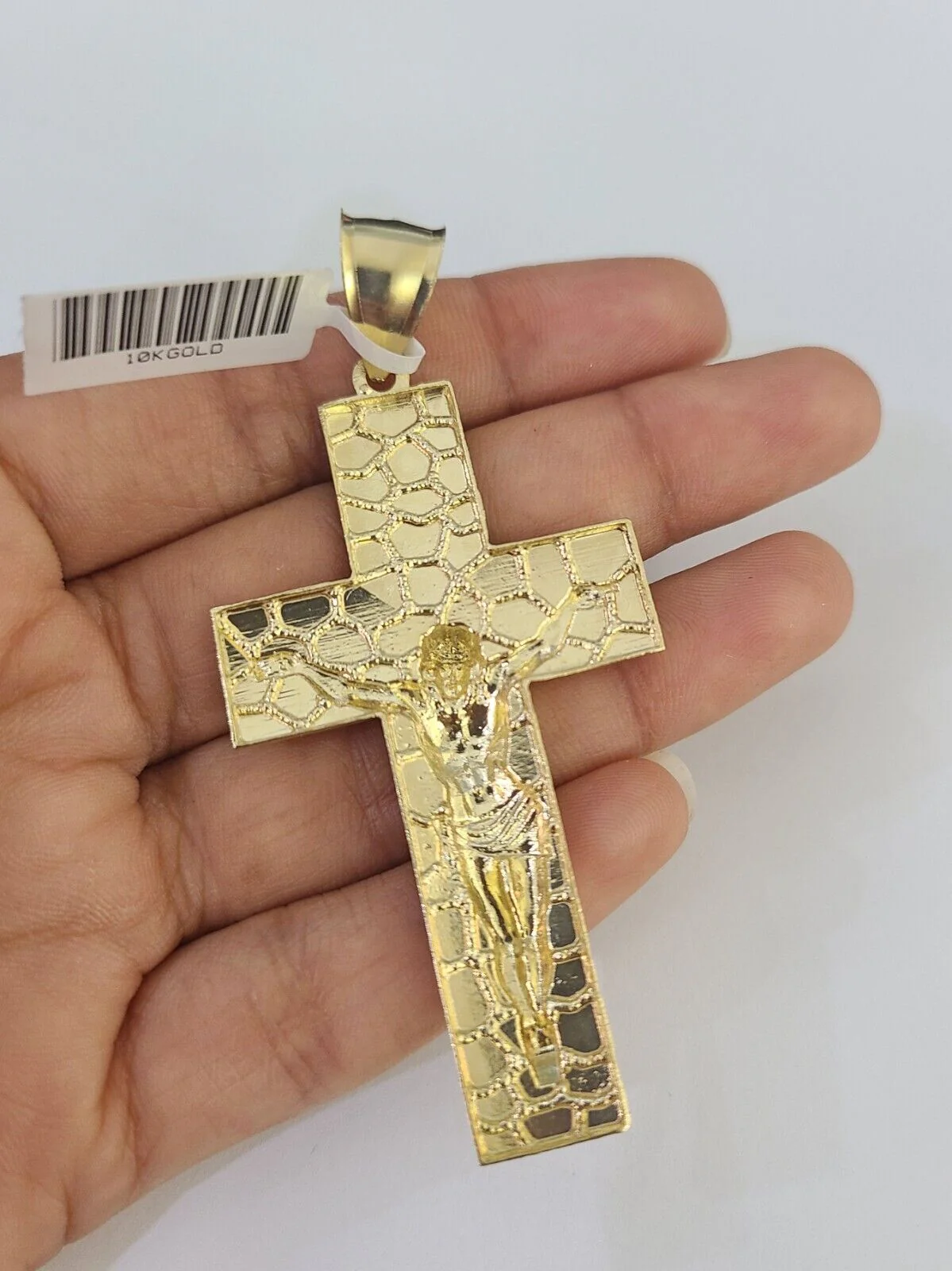 Real 10k Rope Chain Jesus Cross Charm Set 7mm 20"-28" Inch Necklace Yellow Gold - Image 5