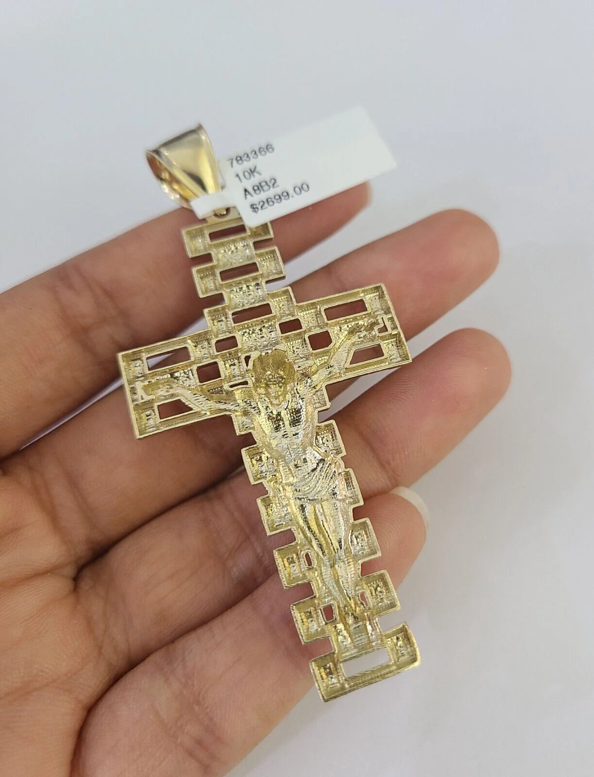 Real 10k Rope Chain Jesus Cross Charm Set 7mm 20"-28" Inch Necklace Yellow Gold - Image 7