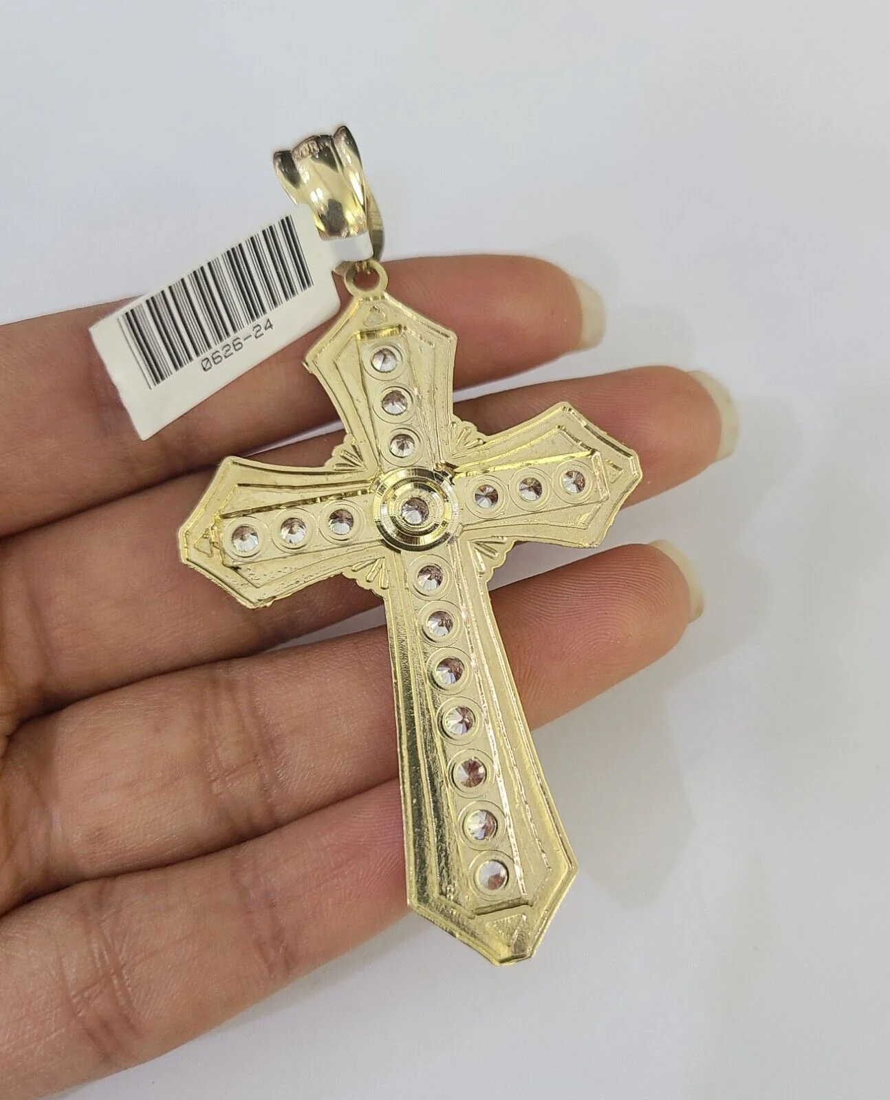 Real 10k Rope Chain Jesus Cross Charm Set 8mm 20"-30" Inch Necklace Yellow Gold - Image 7