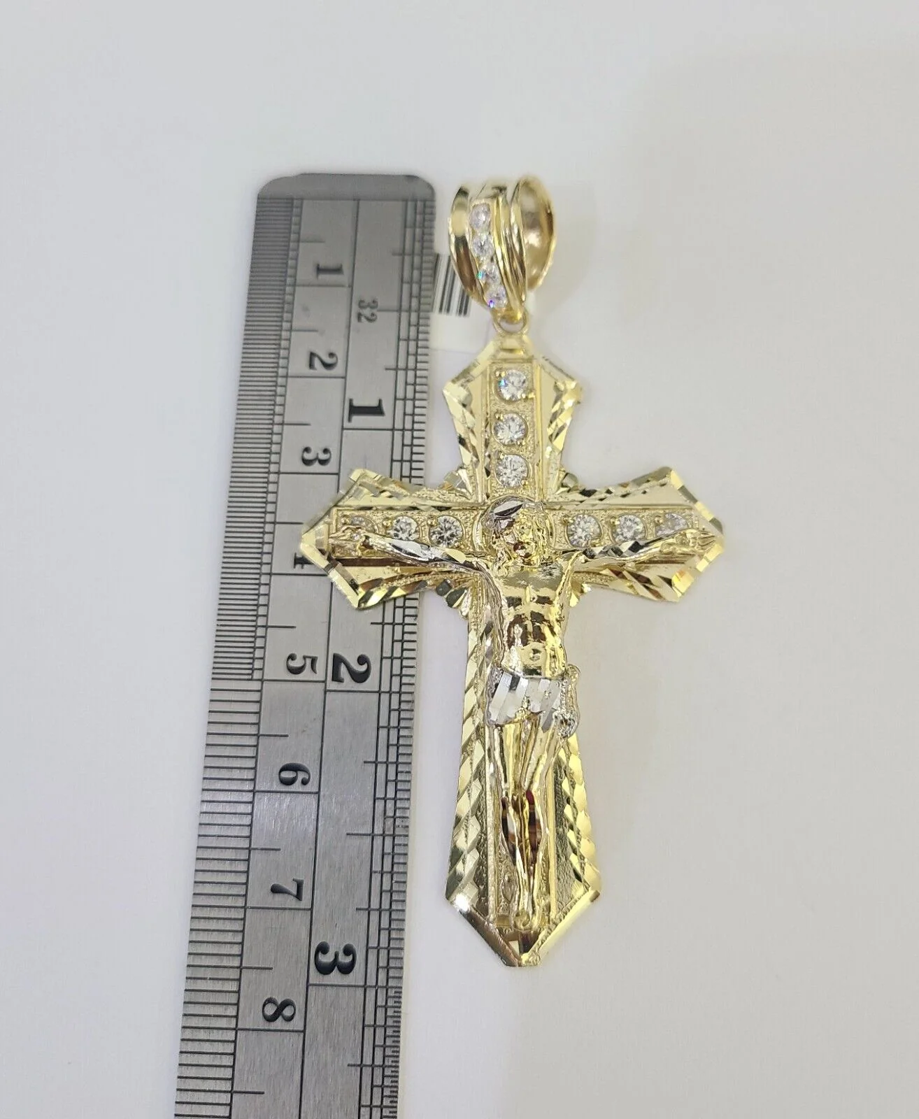 Real 10k Rope Chain Jesus Cross Charm Set 8mm 20"-30" Inch Necklace Yellow Gold - Image 2