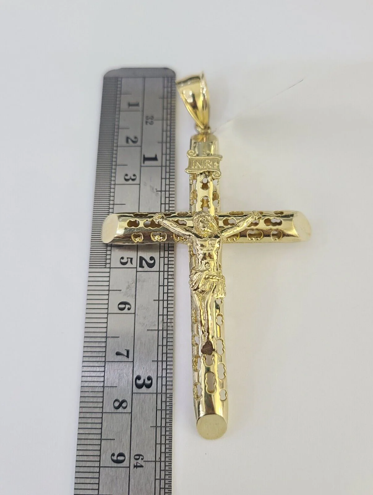 Real 10k Rope Chain Jesus Cross Charm Set 8mm 20"-30" Inch Necklace Yellow Gold - Image 3