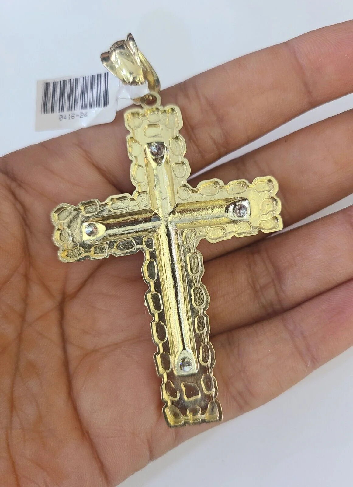 Real 10k Rope Chain Jesus Cross Charm Set 8mm 20"-30" Inch Necklace Yellow Gold - Image 7