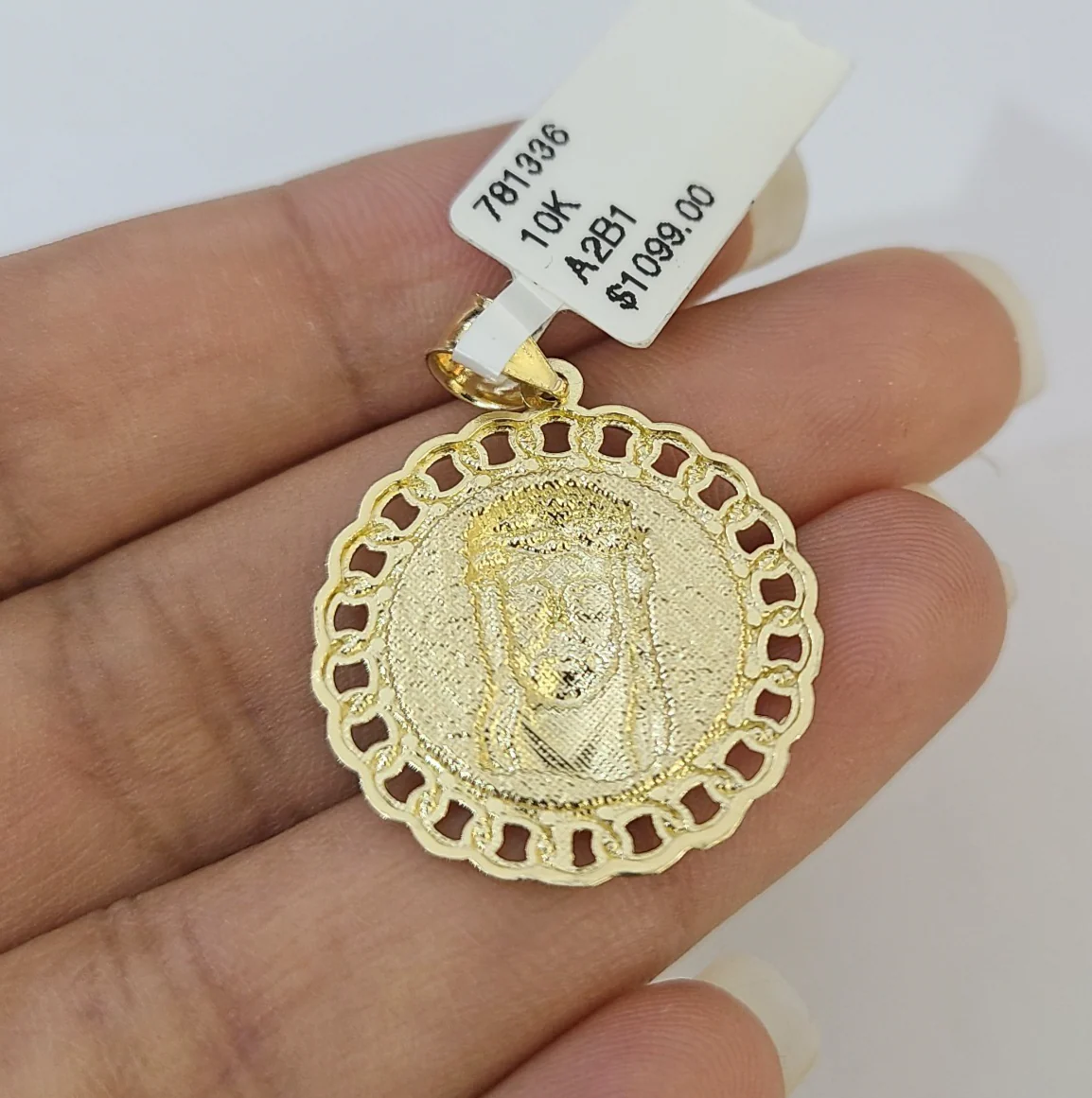 Real 10k Rope Chain Jesus Head Charm Necklace SET 3mm 18"-28" Pendant - Image 7